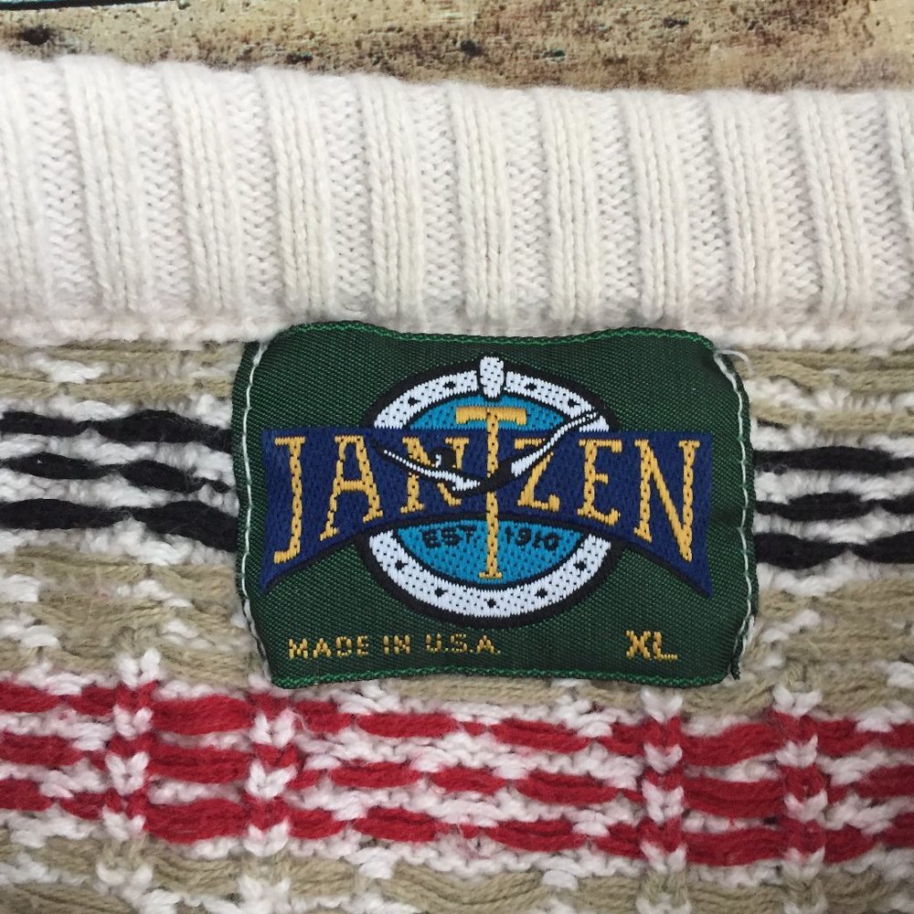 VTG Jantzen Men's Chunky Knit Crewneck Sweater XL - Picture 3 of 3